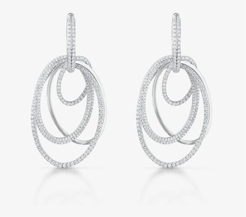 Earrings Sleek Oval Silhouette Diamond Hoop Earrings - Body Jewelry, transparent png #2671052