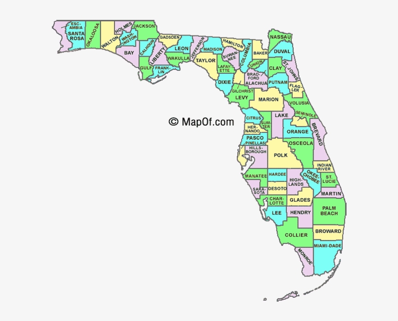 Florida Map By County And City - Chipley Fl On A Map, transparent png #2671356