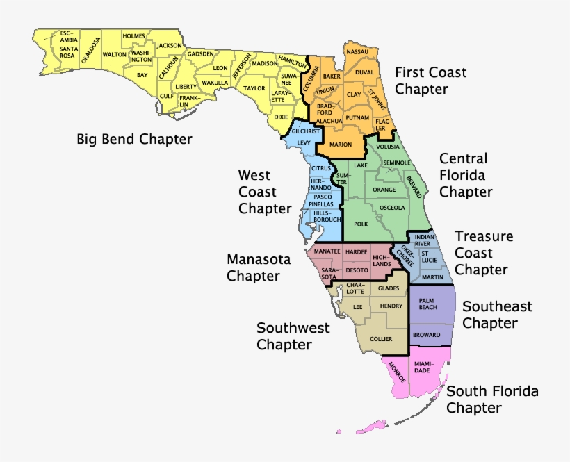 Chapters - Map Of Florida Environment, transparent png #2671379