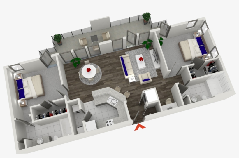 Roof Top Terrace - 2 Bedroom Apartment, transparent png #2673014