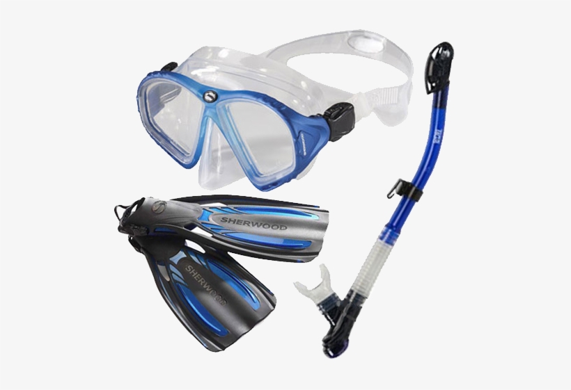 Snorkel Packages - Sherwood Allure Crystal Clear Mask - Azure (blue), transparent png #2678823