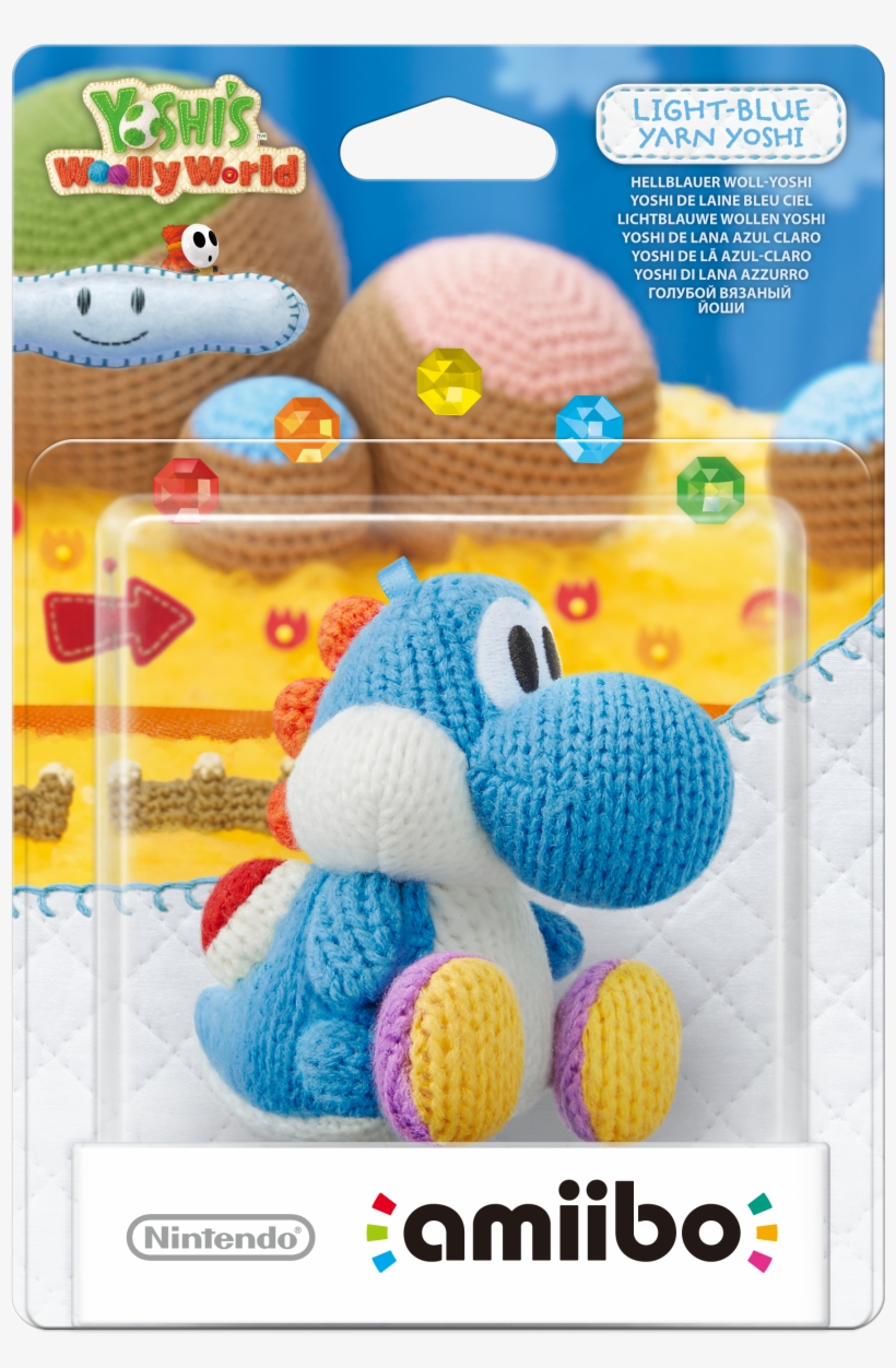 Nintendo Yoshis Wooly World Blue Yarn Yoshi Amiibo - Nintendo Amiibo Blue Yoshi - Yoshi's Woolly World Figure, transparent png #2681179