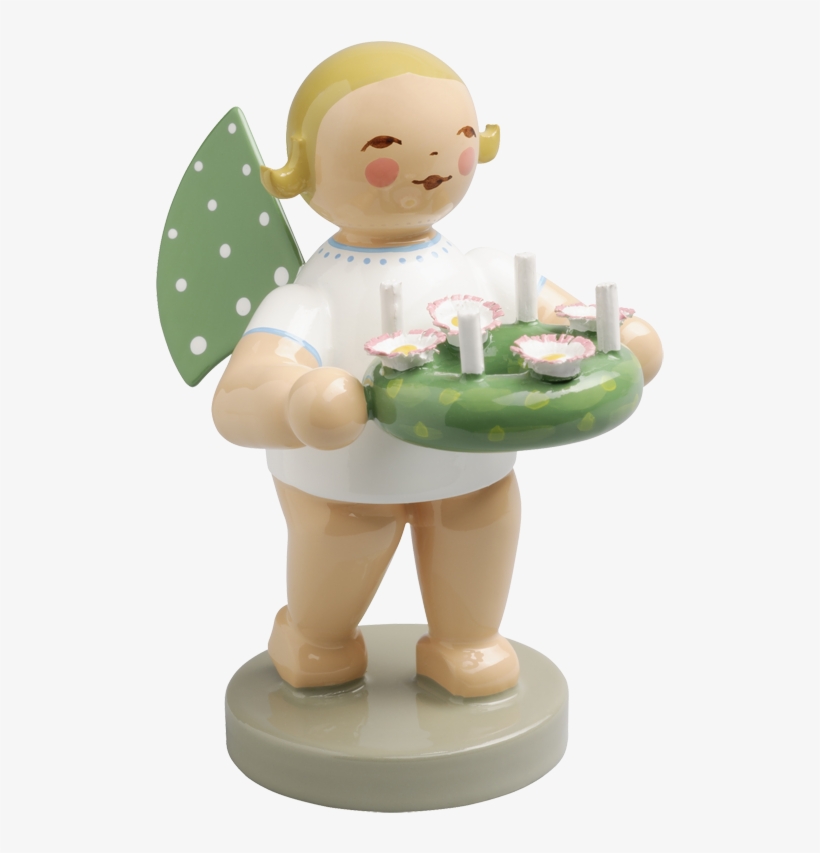 Angel With Advent Wreath - Wendt & Kuhn - Angel With Wreath, Green, transparent png #2681261