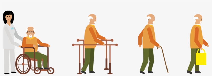 Image Showing A Man Moving From Wheelchair To Supported - Wheelchair To Walking, transparent png #2682908