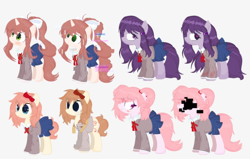 Earth Pony, Error, Female, Glitch, Mare, Monika, Natsuki, - Mlp Doki Doki Literature Club, transparent png #2683263