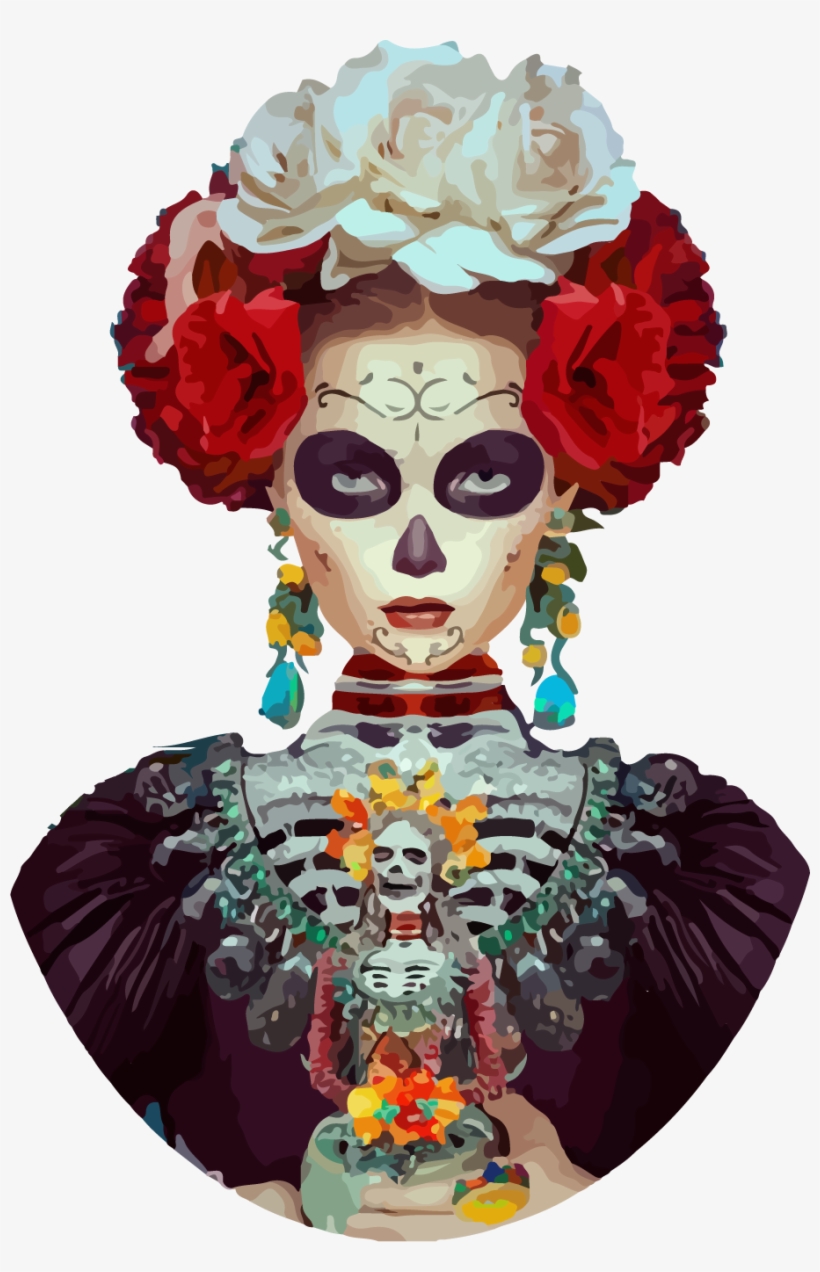 Pin By Mar Abelle On Art Craft - Frida Kahlo Day Of The Dead Costume, transparent png #2684174