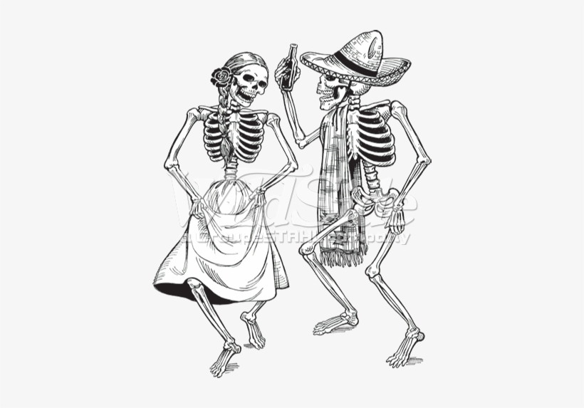 Dancing Skeletons -day Of The Dead - Pins & Bones Dia De Los Muertos Dancing Skeleton, transparent png #2684274