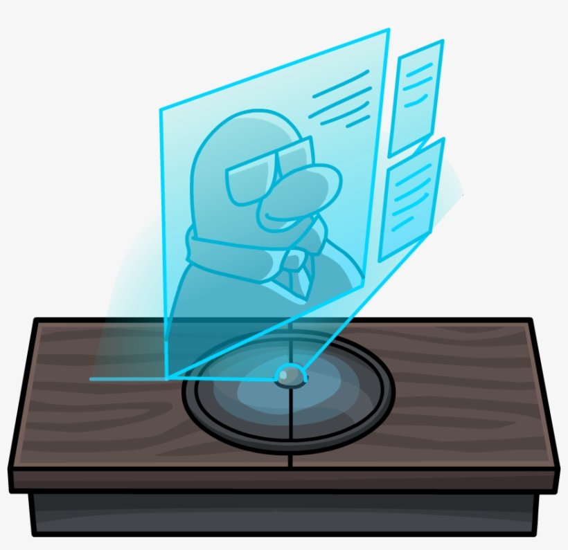 Covert Agent Station Director Hologram - Club Penguin Agent Furniture, transparent png #2684300