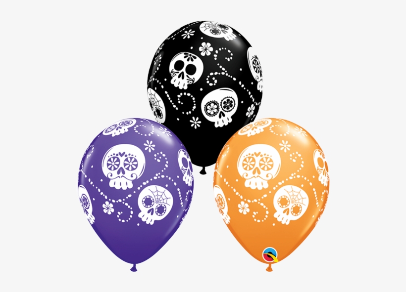 'day Of The Dead' Sugar Skull Balloons Single - Sugar Skull Balloons, transparent png #2684352