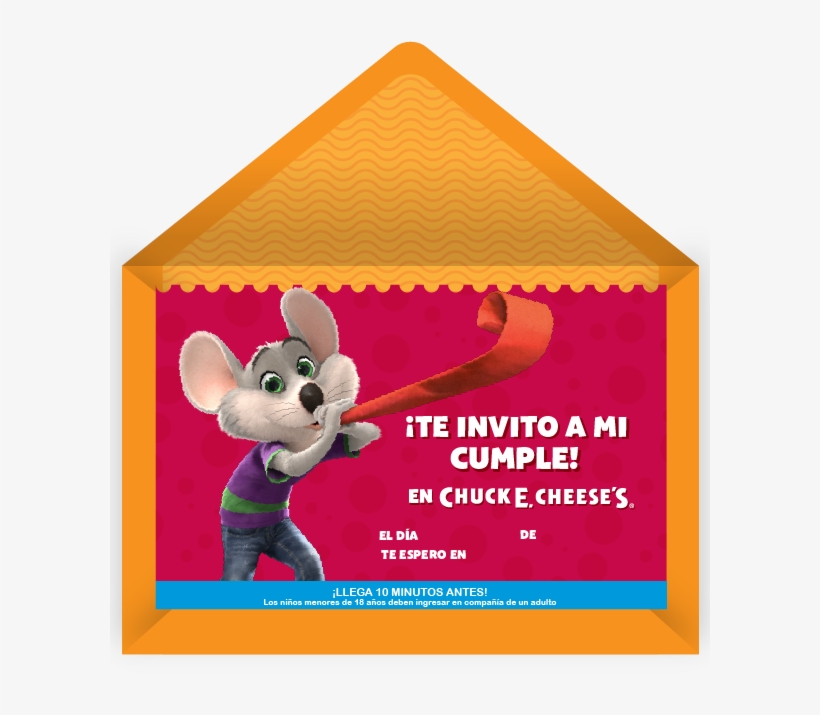 Descarga E Imprime - Chuck E Cheese Invitacion, transparent png #2686164