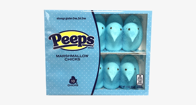 Peeps Blue Marshmallow Chicks 10 Pack - Marshmallow Peeps Blue Chicks 10ct, transparent png #2687040