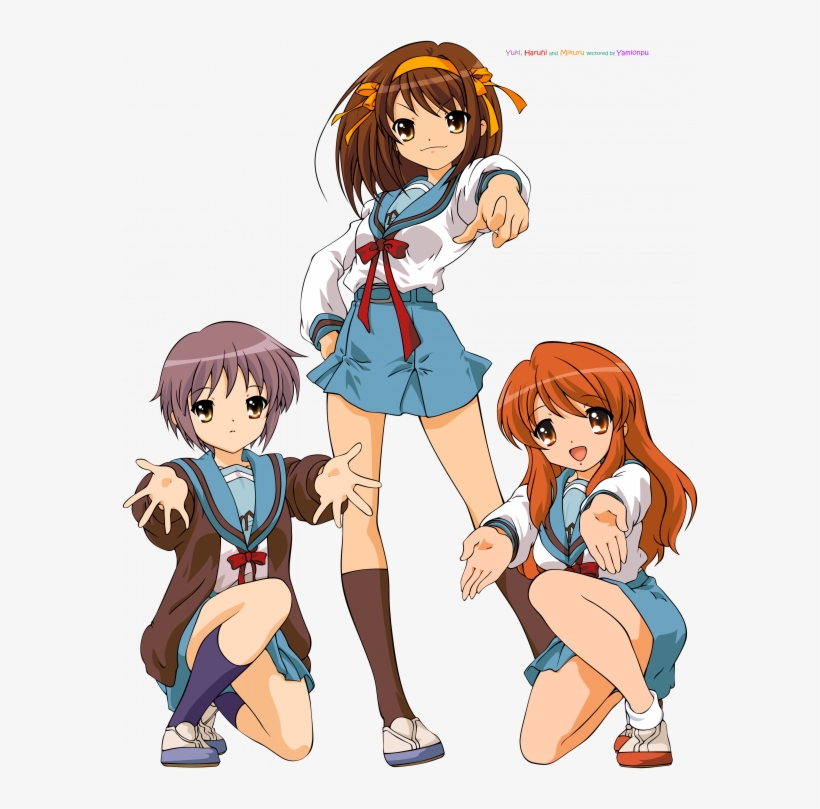Weib / Schwarz The Melancholy Of Haruhi Suzumiya Trial, transparent png #2687387