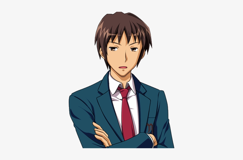 He Is A Student, With Whom Haruhi Willingly Interacted - Kyon From Haruhi Suzumiya, transparent png #2687466