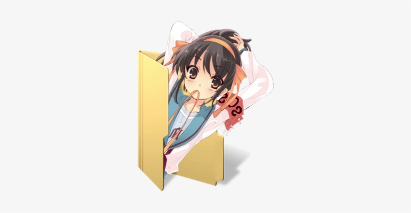 Haruhi Suzumiya Folder Icon 11 By Hinatka3991 - Anime, transparent png #2687467
