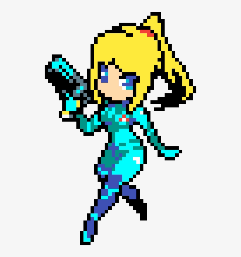 Zero Suit Samus - Easy Pixel Art Girl, transparent png #2687494