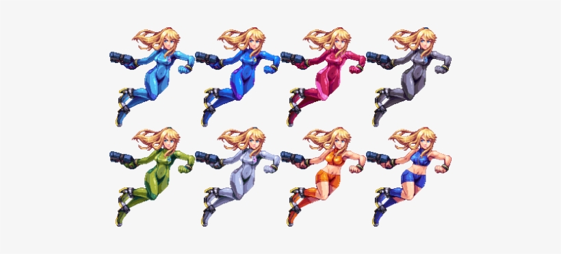 Pixelart Smash Bros Zero Suit Samus - Super Smash Bros., transparent png #2687665