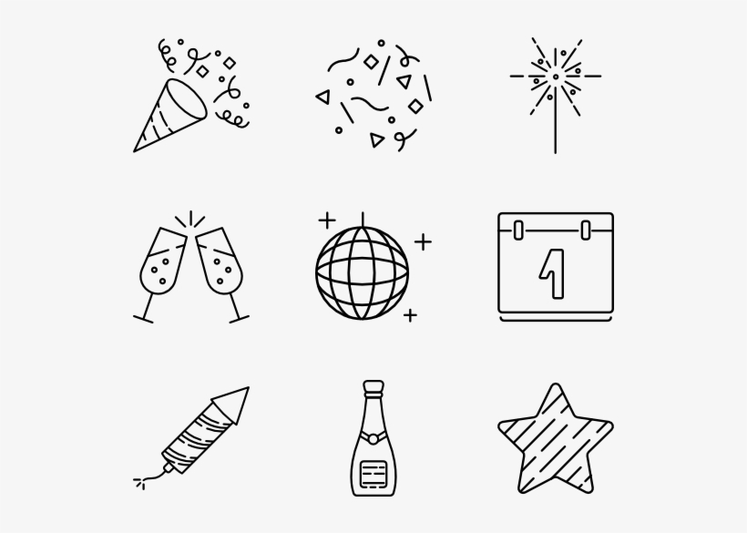New Year Party 15 Icons - Hype Dc, transparent png #2687759