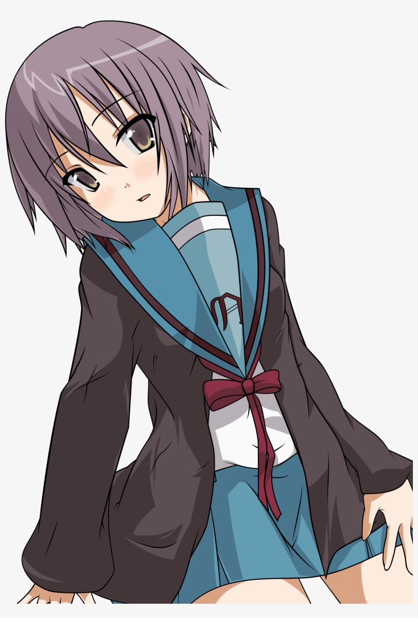 Resized To 22% Of Original - Purple Short Haired Anime Character - Free  Transparent PNG Download - PNGkey