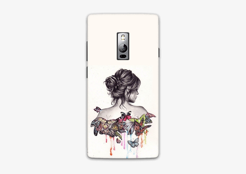 Butterfly Girl Oneplus 2 Mobile Case - Mi Y2 Mobile Cover For Girls, transparent png #2688851