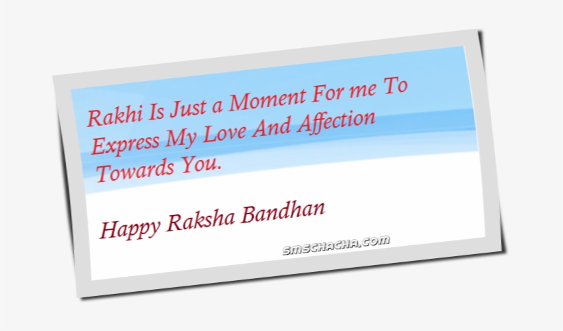 Raksha Bandhan 2015 Sms Brother Sister - Messages For Raksha Bandhan Brother, transparent png #2690314