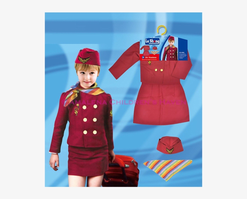 Air Hostess - Stewardess Costume Kids, transparent png #2690703