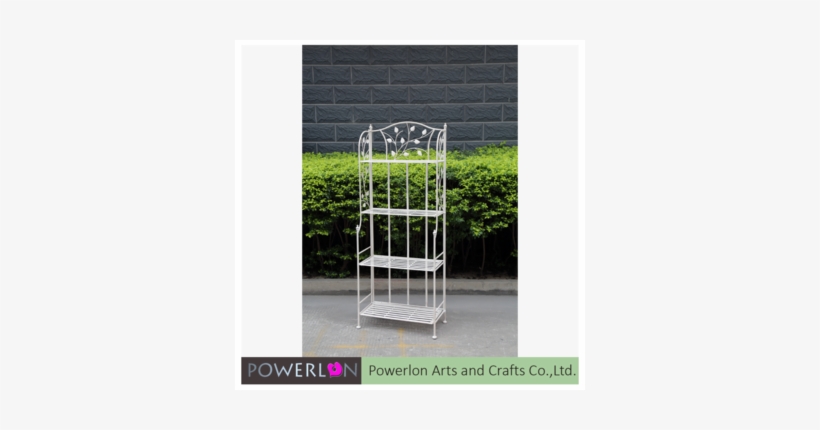 Wrought Iron Metal Antique White Flower Stand/shelf - Tiered Plant Stand, transparent png #2690829