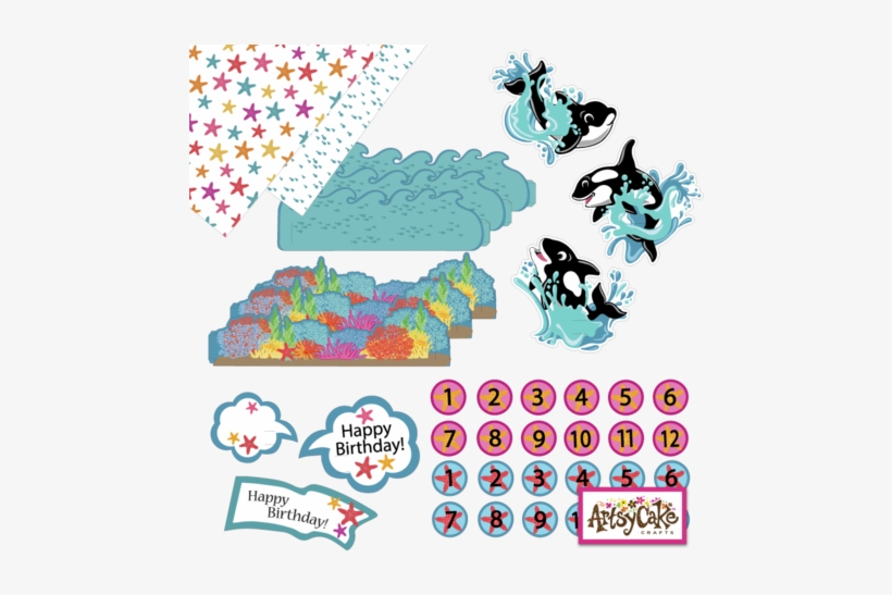 Round Birthday Numbers 1-12 With Starfish Backgrounds,, transparent png #2691533