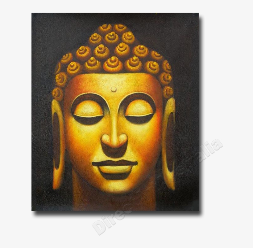Seven Living Room Decorating And Concept - Golden Buddha Painting On Canvas, transparent png #2691607