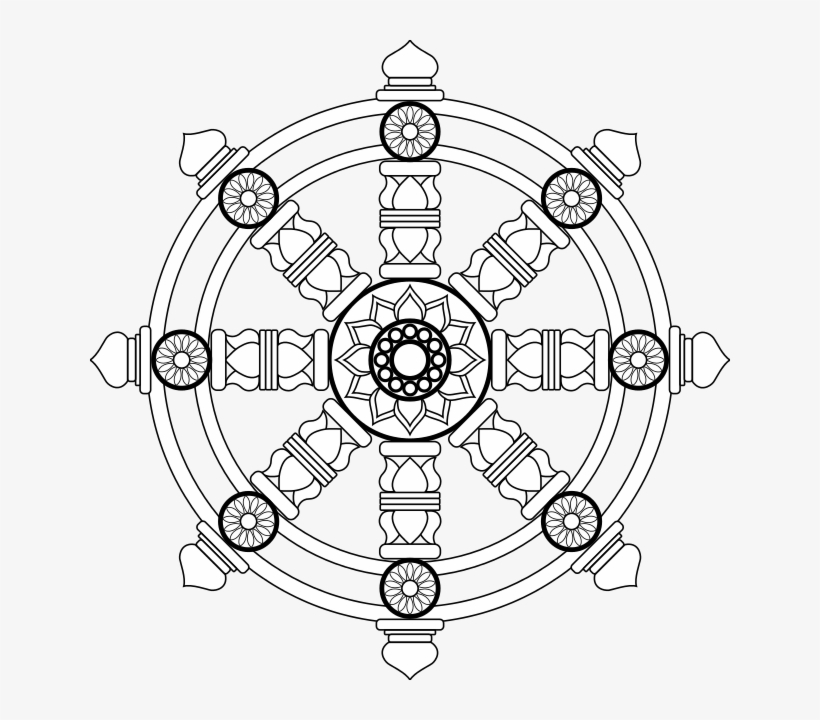 The Insignia For Buddhist Chaplains In The United States - Rueda De Dharma Vector, transparent png #2691633