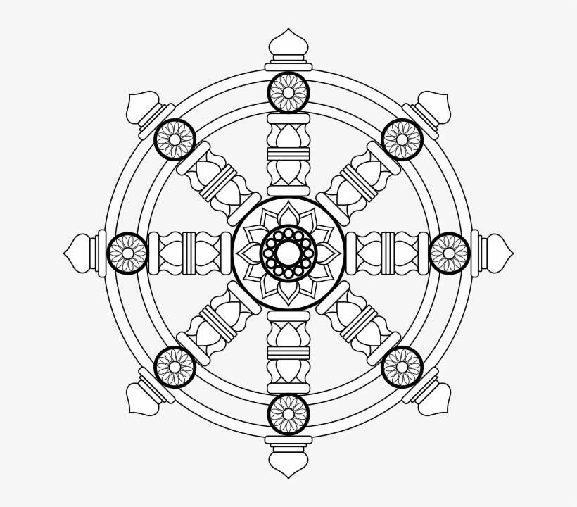 The Insignia For Buddhist Chaplains In The United States - Rueda De Dharma Vector, transparent png #2691633