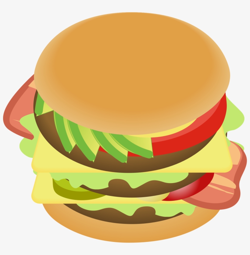 Cheeseburger Hamburger Veggie Burger Bacon Fast Food - ハンバーガー イラスト ベクター フリー, transparent png #2692214