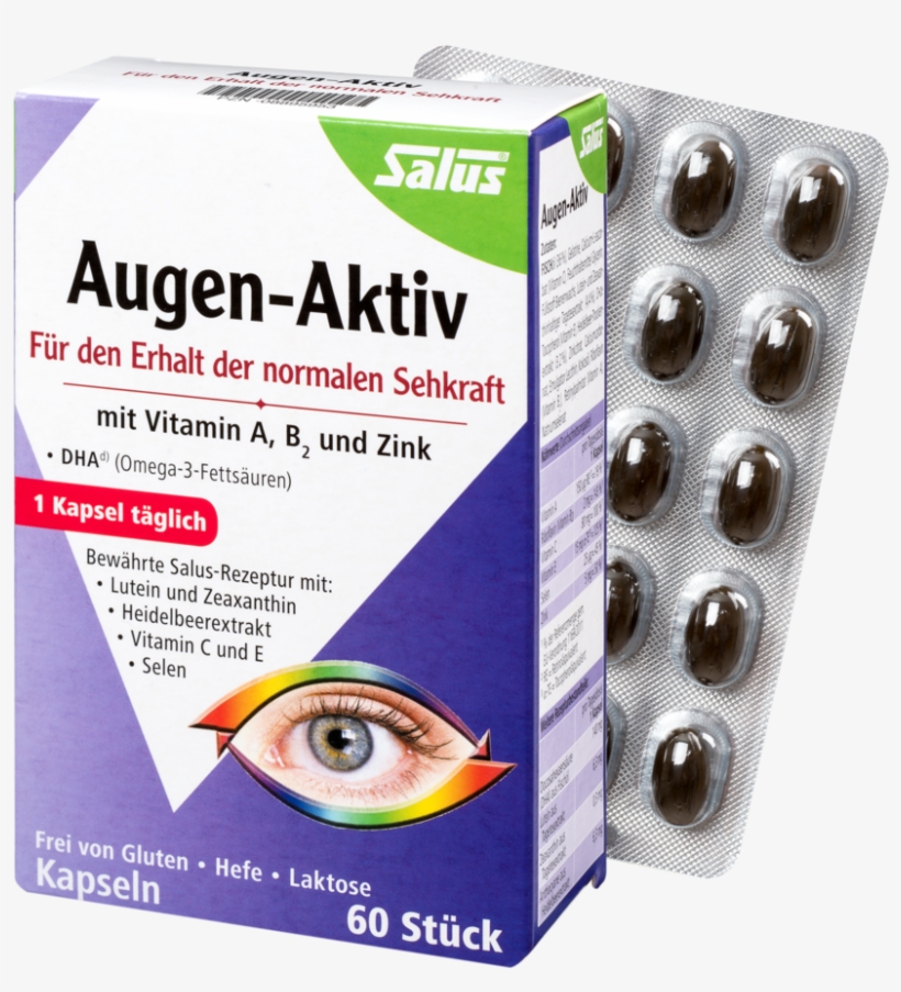 Salus Eye Active, 60 Capsules, 54,6g, transparent png #2692581