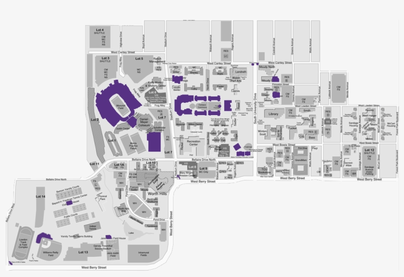 Visit - Tcu Campus Map, transparent png #2695253