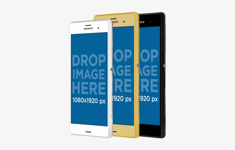 Sony Xperia Android Phones Lined Up In Angled Position - Portrait, transparent png #2696615