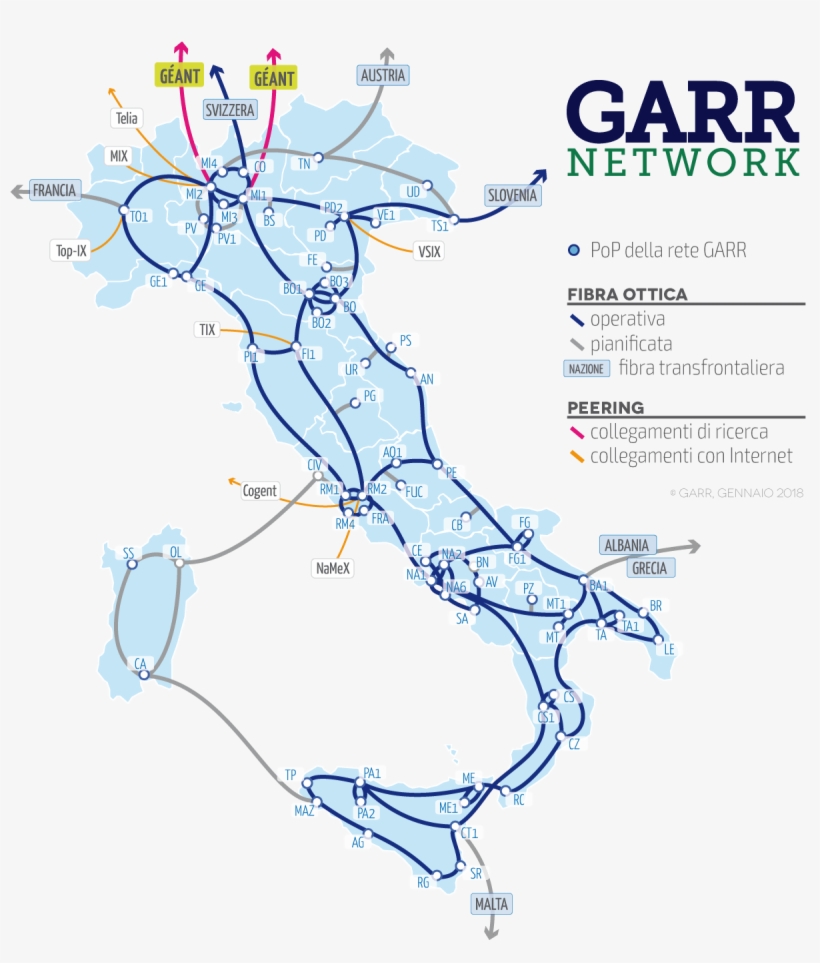 Garr Network Map, transparent png #2699322