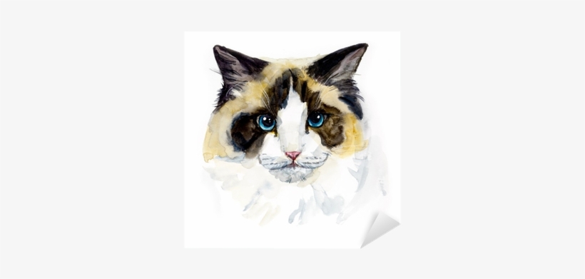 Watercolor Hand Drawn Illustration Sticker • Pixers® - Cat, transparent png #270018