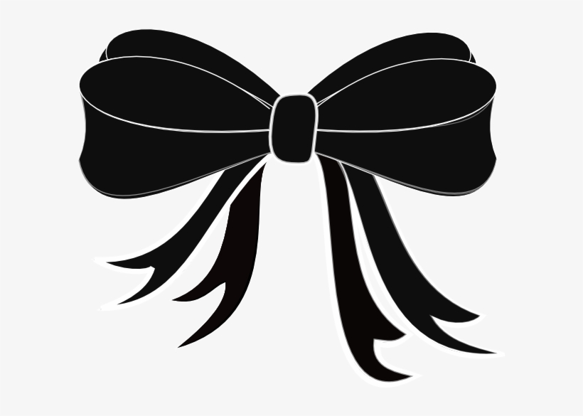 Black And White Christmas Ribbon Clipart 21554 Black - Black Bow Clip Art, transparent png #270525