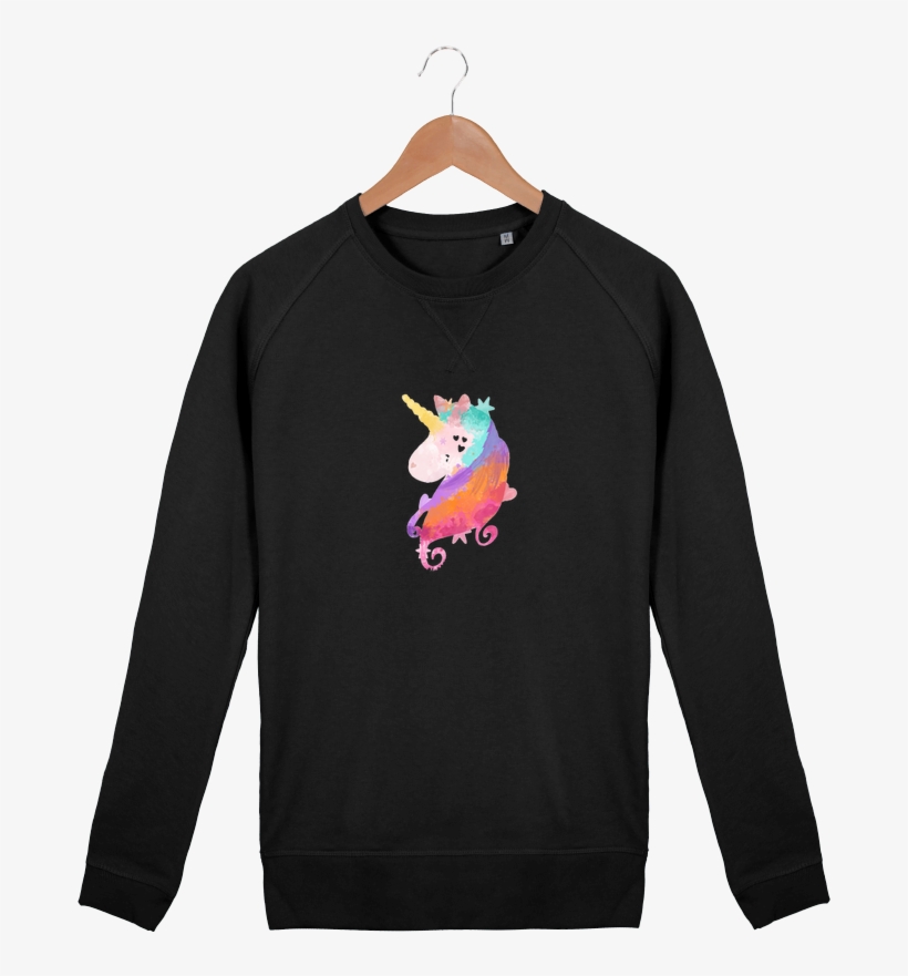 Sweat Col Rond Homme Stanley Strolls Watercolor Unicorn - Sweatshirt, transparent png #270741