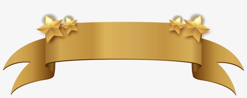 Golden Clipart Title Banner - Gold Banner Ribbon Png, transparent png #271238