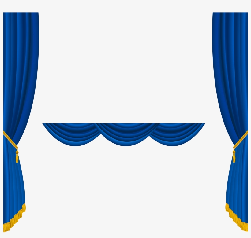 Curtains Png - Blue Curtain Vector Png, transparent png #271305