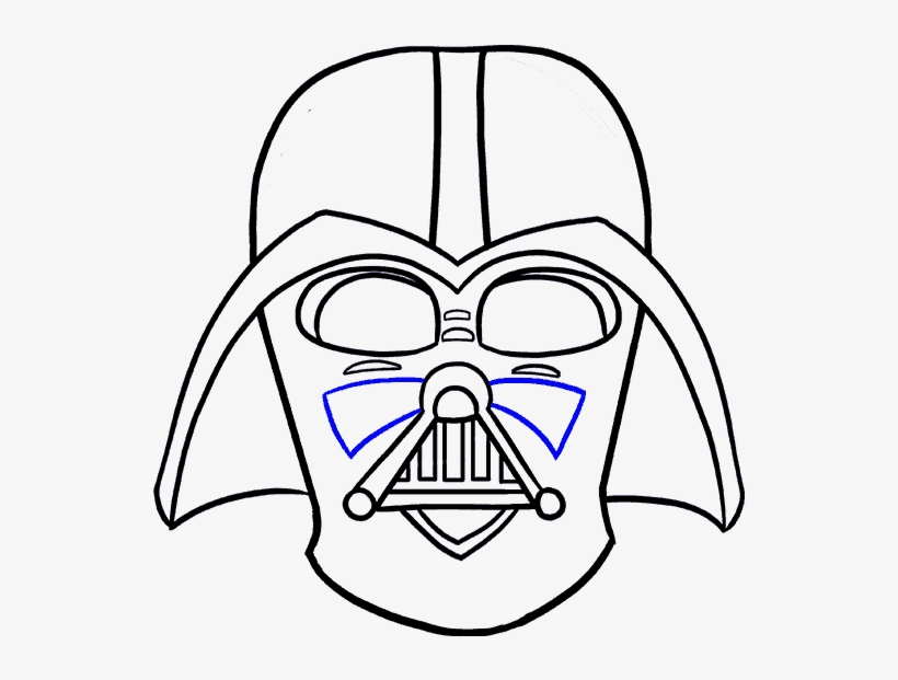 How To Draw Darth Vader In A Few Easy Steps - Darth Vader Drawing Simple, transparent png #271372