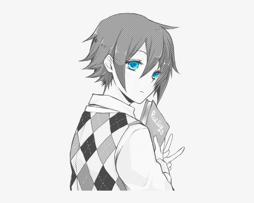 Anime Girl, Blonde Hair, Blue Eyes, Blush, Cute, Drawing, - Anime Boy Cute Eyes, transparent png #271464