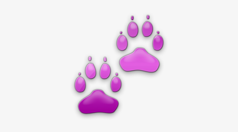 Neon Clipart Dog Paw - Purple Dog Paw Prints, transparent png #272067