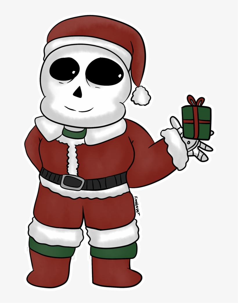 Clip Art Free Library Sans Wishes Merry Gift By Torivic - Sans Undertale Christmas, transparent png #272272