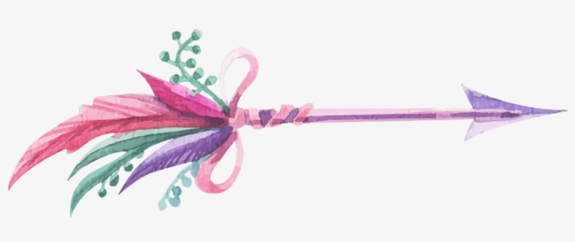 Feather Boho Bohemian Sticker Watercolor Bohofeathers - Flechas Png, transparent png #273282
