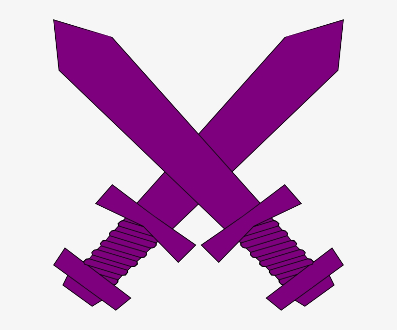 Purple Crossed Swords Clip Art At Clker - Red Sword Icon Png, transparent png #273285