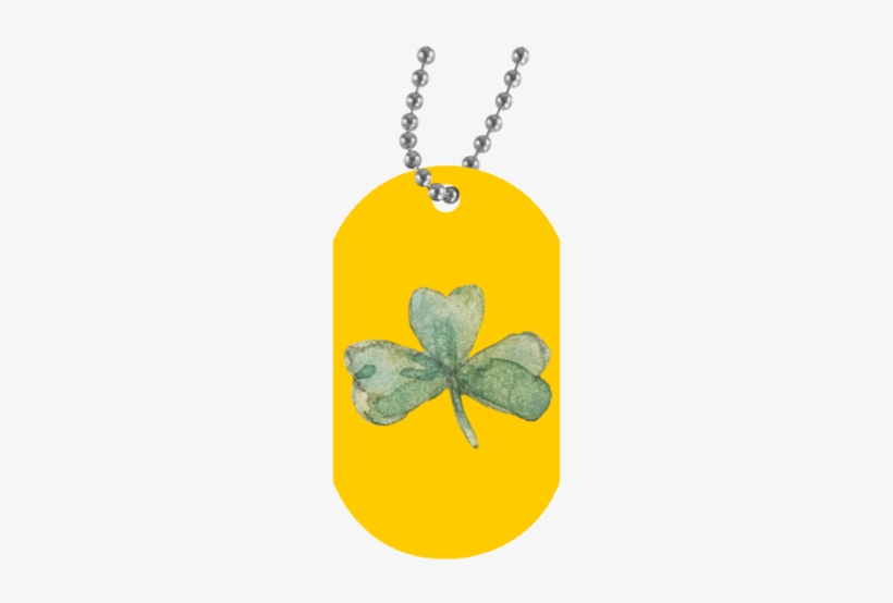 Watercolor Clover White Tag Necklace - Batman Punching Trump Necklace, transparent png #274614