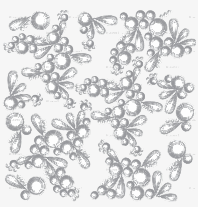 Silver-gray Brush Of Circles And Drops Fabric - Drawing, transparent png #274782