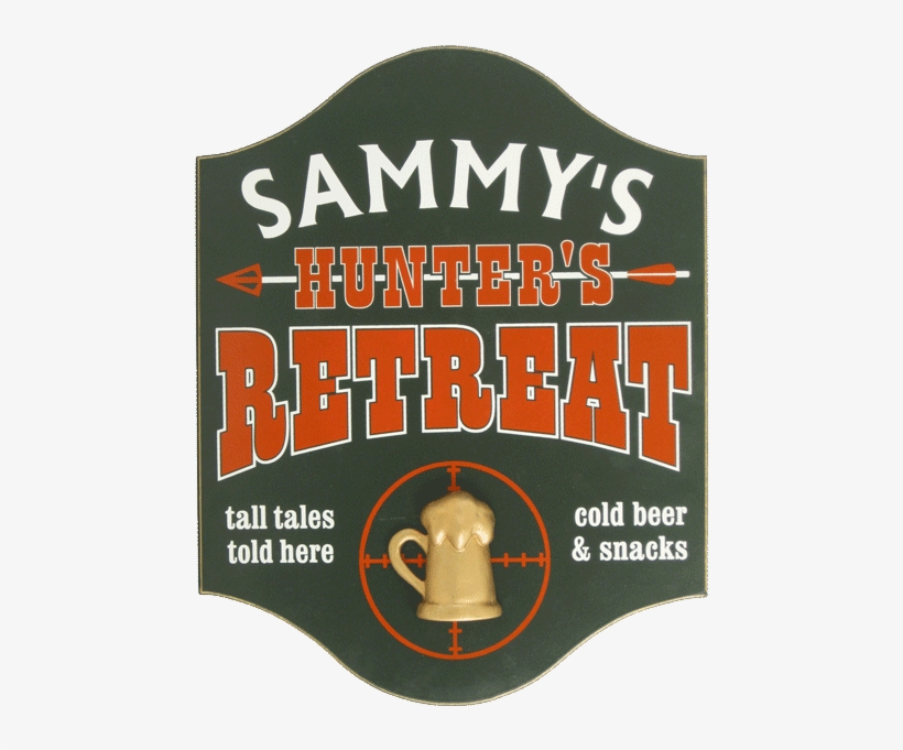 Personalized Hunter Retreat Mug Wood Sign - Hunter's Retreat Pub Sign, transparent png #275511