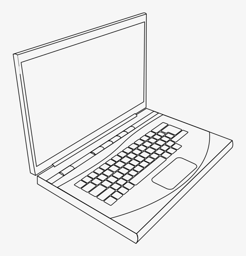 Laptop Drawing Line Art Download Computer Monitors - Laptop Line Art, transparent png #276098